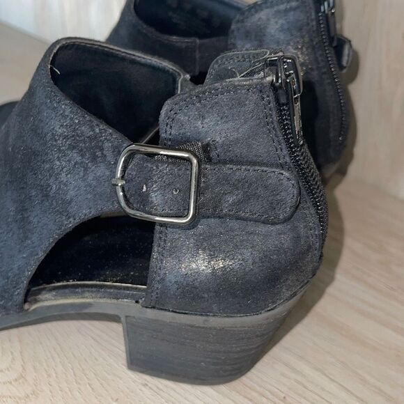 Carlos Santana Womens Sandals Boots DELLA Zip Closure Peep Toe Black‎ Size 7 M - Picture 4 of 10